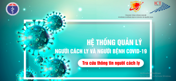 Trang Hệ thống tra cứu thông tin người bệnh COVID-19.
