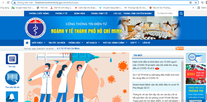 Cổng thông tin điện tử Ngành Y tế Thành phố Hồ Chí Minh.