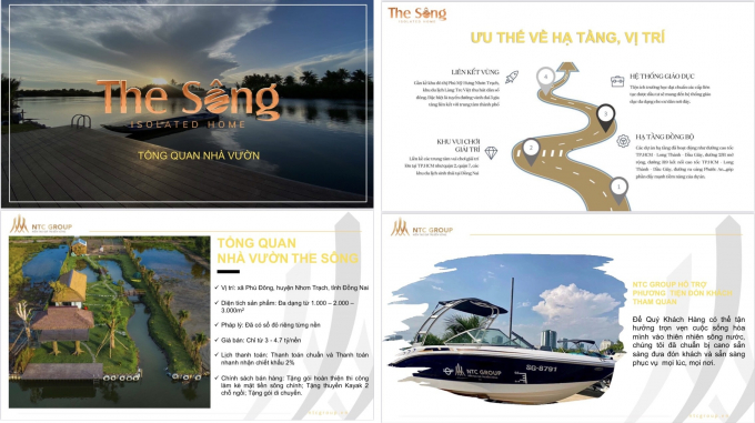 Khu nhà vườn The Sông tọa lạc tại xã Phú Đông, huyện Nhơn Trạch, tỉnh Đồng Nai được phân làm 21 lô có diện tích từ 1000m2 – 2000m2, với giá giao động từ 3,0 – 4,5 tỷ đồng.