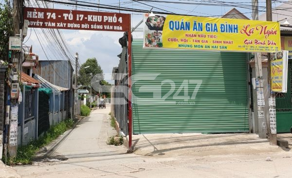 Công trình xây dựng của ông Lợi nằm kế bên Hẻm 74 Nguyễn Thái Học, Tổ 17, Khu phố 4, phường Trảng Dài, Tp. Biên Hòa