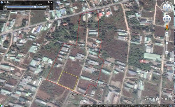 Hình ảnh vệ tinh năm 2010 về khu đất Tổ 17, Khu phố 4, phường Trảng Dài. Khu dân cư còn thưa thớt nhà ở