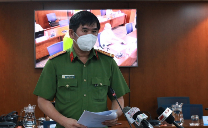 Thượng tá Huỳnh Quang Tuyến, Phó phòng Tham mưu Công an TP.HCM. Ảnh: Thu Hằng.