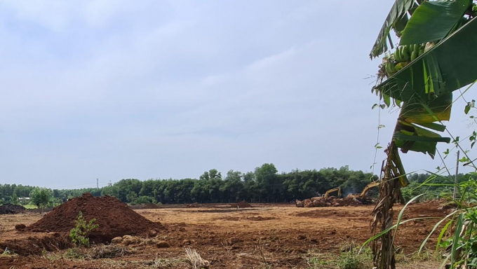 Thửa đất cuối đường 19 Sông Trầu đã khai thác gần xong.