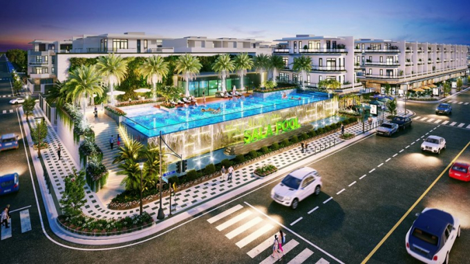 Tiện ích hồ bơi tràn bờ tại dự án Sala Phú Mỹ Park Residences