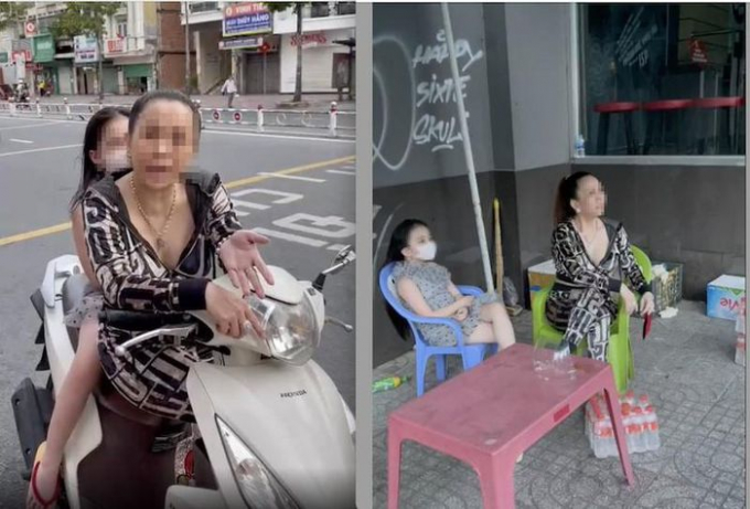 Người phụ nữ vi phạm bị lực lượng chức năng dừng xe, xử phạt. Ảnh: M.SĨ