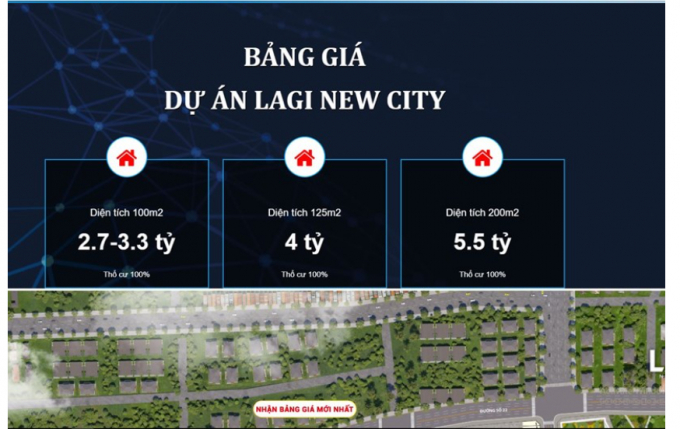 Các thông tin qảng cáo về chính sách bán hàng tại dự án Lagi New City