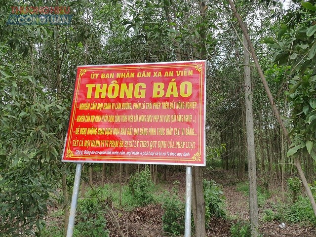 Biển cảnh báo của UBND xã An Viễn