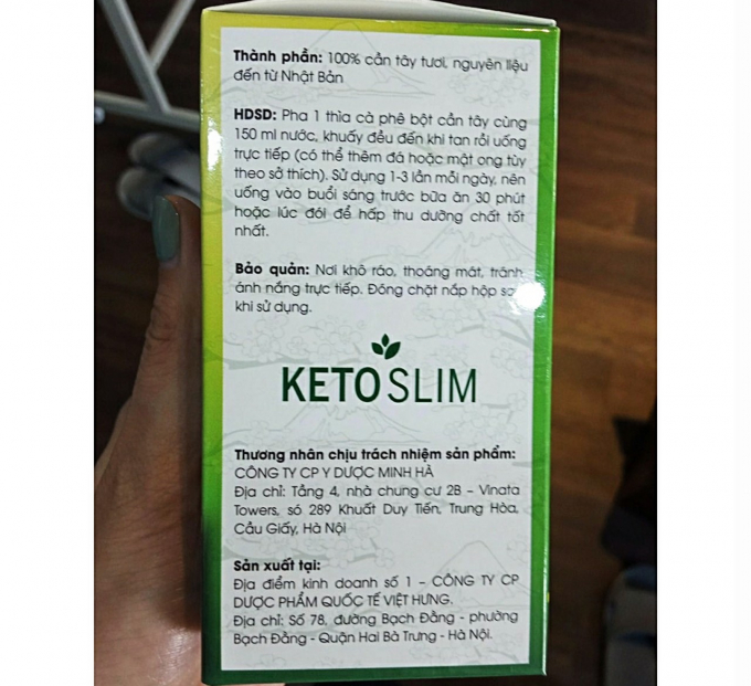Cần tây Keto Slim do Địa điểm kinh doanh số 1 - Công ty cổ phần dược phẩm quốc tế Việt Hưng sản xuất