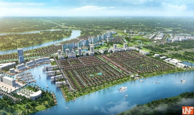 Phối cảnh khu đô thị Waterpoint Long An của Nam Long.