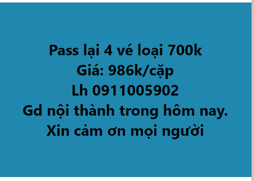 Vé được rao bán với giá rẻ hơn giá gốc