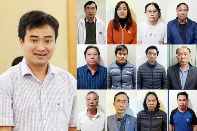 Phan Quốc Việt (trái) cùng loạt bị can đã bị khởi tố trong vụ án. Ảnh: CACC