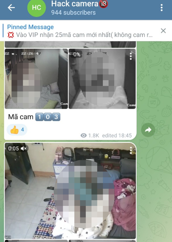Các video clip nhạy cảm được hack từ camera tại nhà riêng ẢNH CHỤP MÀN HÌNH