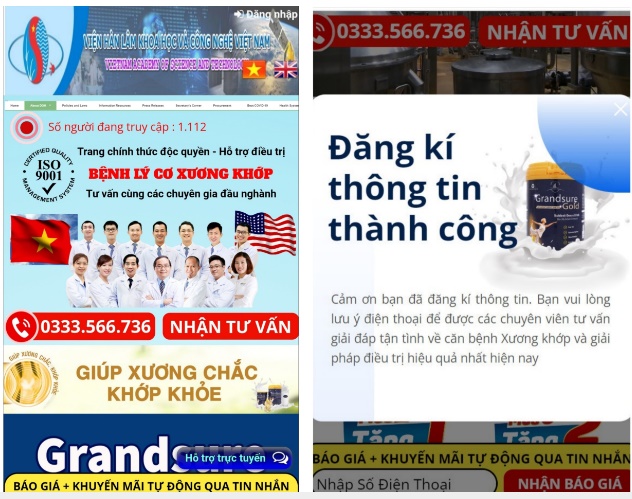 Sữa GrandSure Gold sử dụng hình ảnh nhiều bác sỹ nhằm
