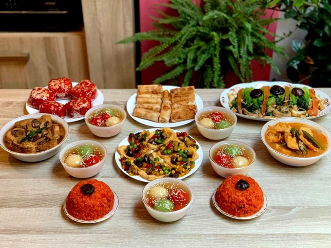 Mâm cỗ Rằm tháng Giêng đủ đầy