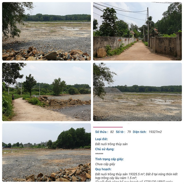 Tại tờ số 79 thửa 82 có diện tích 19.327 m2 đất nuôi trồng thủy sản cũng đã được các trùm đất san lấp, ủi tạo mặt bằng (Ảnh: HD)