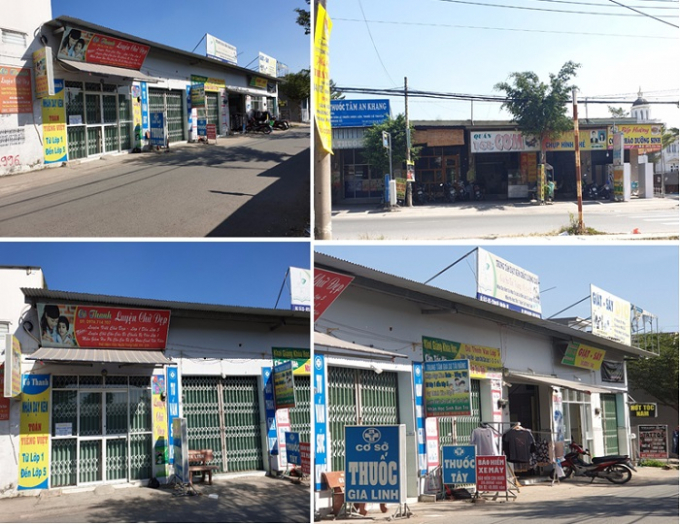 Thửa 605 có diện tích 852m2 là đất trồng cây lâu năm, do ông Nguyễn Công Thủy là chủ đất, nhưng đang hiện hữu 12 ki ốt, hoạt động kinh doanh, dù đất này đã được quy hoạch đất giao thông, đất phát triển hạ tầng (Ảnh: NV)