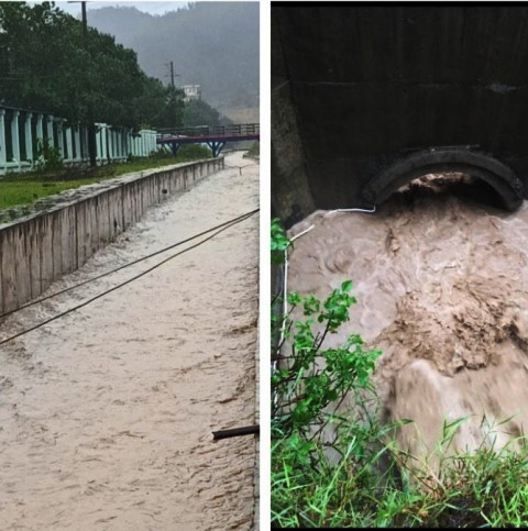 Nước và xỉ than từ hồ chứa thải Nhà máy nhiệt điện Vũng Áng 1 tuồn thẳng ra môi trường.