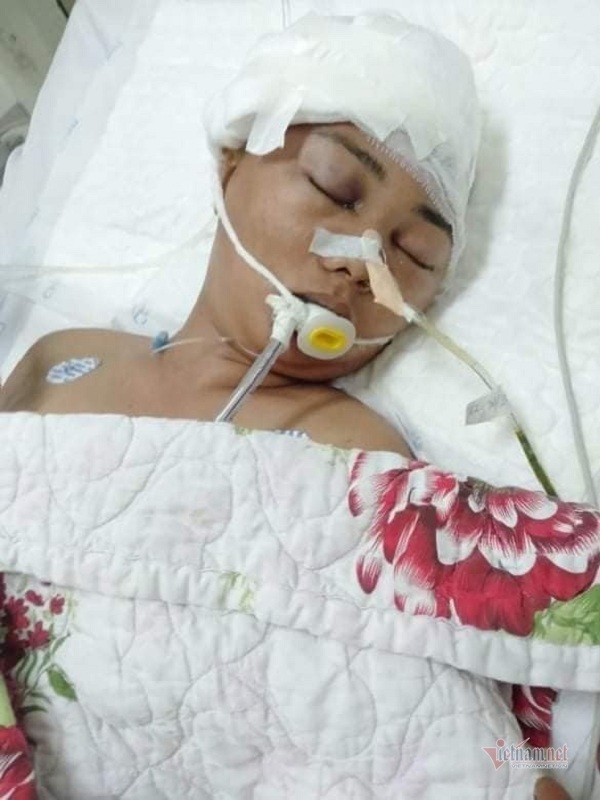 Chị Trần Thị Phượng bị tai nạn nghiêm trọng, phải chuyển từ bệnh viện Bà Rịa - Vũng Tàu lên Bệnh viện Chợ Rẫy để điều trị.