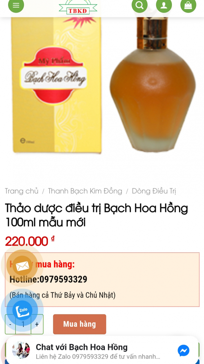 Mỹ phẩm Bạch Hoa Hồng được tư vấn như thuốc chữa bệnh da.