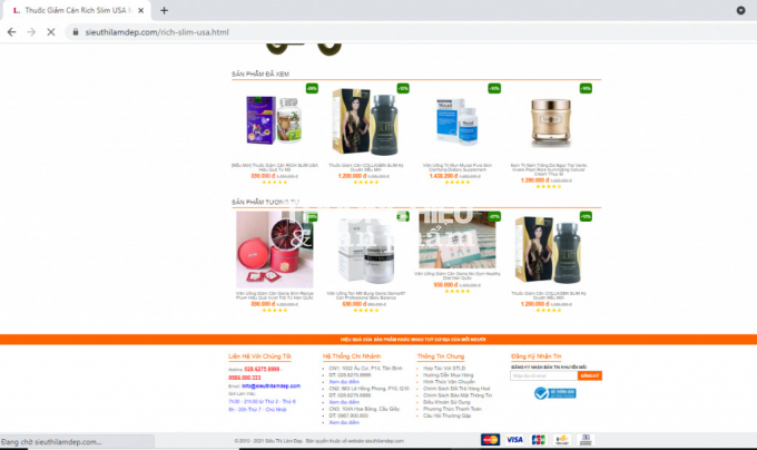 Hàng loạt các sản phẩm Mỹ Phẩm, TPCN được Siêu thị làm đẹp quảng cáo gắn thêm từ “trị nám, trị mụn, trị, thuốc”
