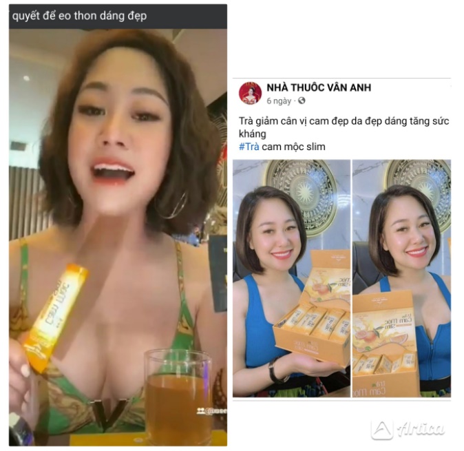 Đỗ Thị Vân Anh quảng cáo Trà Cam Mộc Slim giảm vài chục kg, chất lượng có đảm bảo?