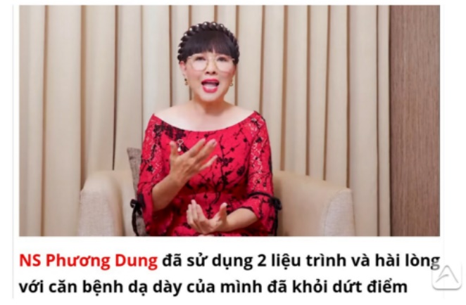 Dạ dày Mộc Thảo sử dụng hình ảnh người nổi tiếng quảng cáo sai công dụng sản phẩm?