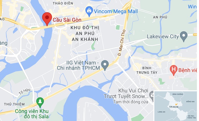 Vụ việc xảy ra trên cầu Sài Gòn, quận Bình Thạnh. Ảnh: Google Maps.