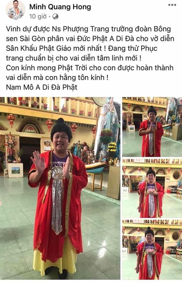Trang facebook cá nhân của Minh Béo đăng tải thông tin và hình ảnh vai diễn mới CHỤP MÀN HÌNH