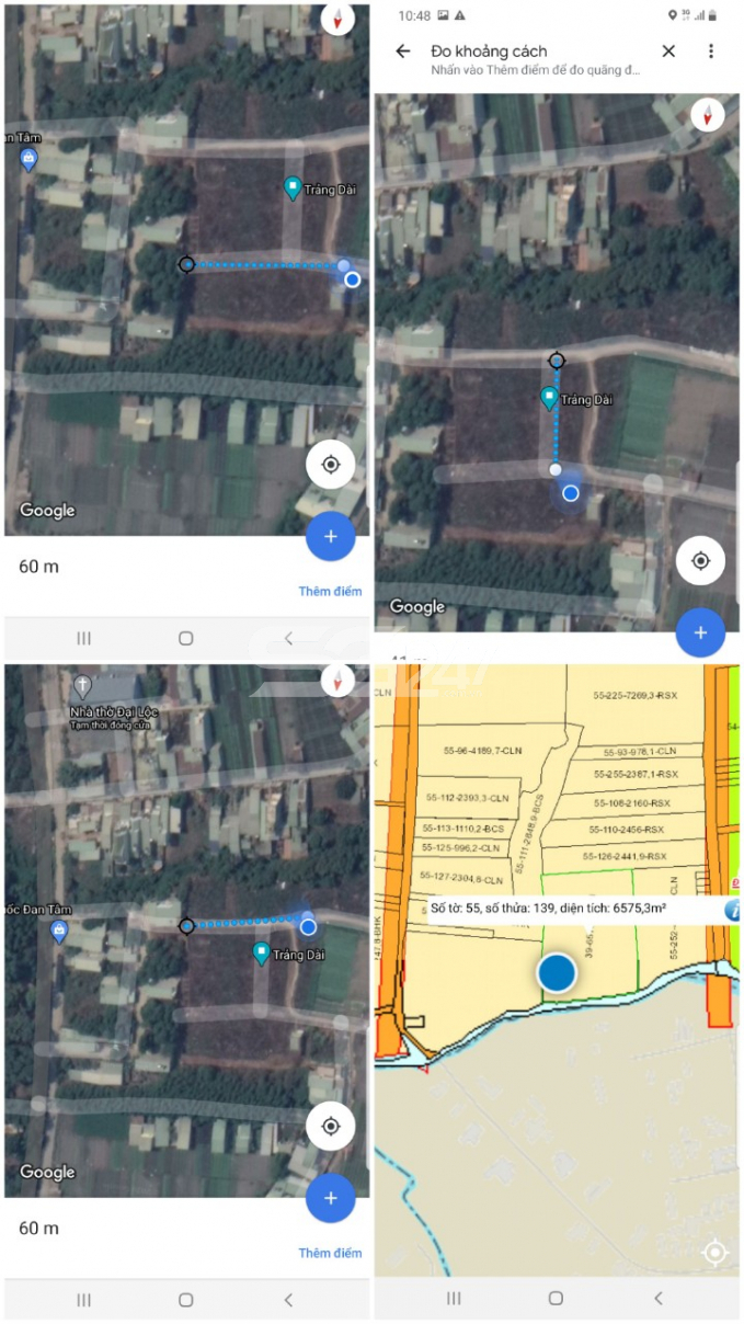 Vị trí thửa đất và chiều dài của các con đường tại thửa đất