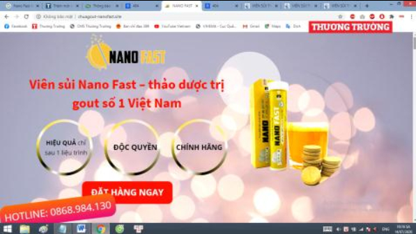 Cơ quan chức năng đang làm rõ hành vi quảng cáo vi phạm về sản phẩm thực phẩm bảo vệ sức khỏe Nano Fast.