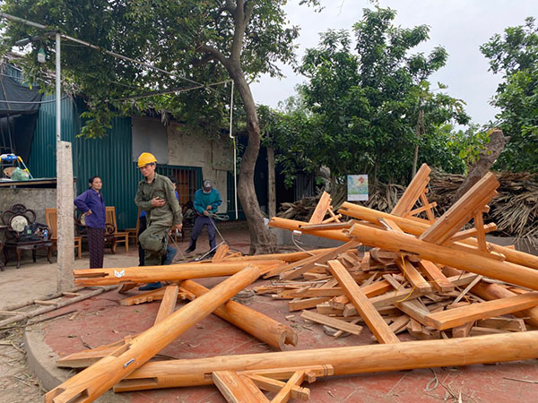 Một ngôi nhà được chính quyền phường Ngọc Thụy giải tỏa.
