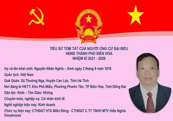 Ứng cử viên Nguyễn Nhân Nghĩa (Ảnh: HĐ)