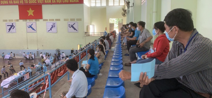 Một điểm tiêm vaccine tại Phan Thiết.