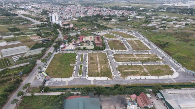 Một khu đất đấu giá trên địa bàn xã Tiên Dương, huyện Đông Anh. Ảnh: Phạm Hùng