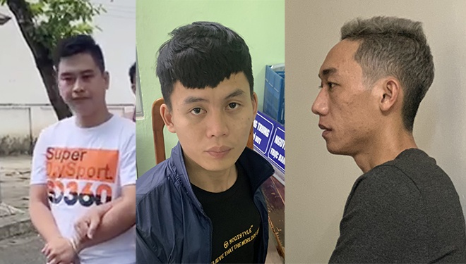 Nguyễn Lê Thanh Tú (áo trắng) và một số bị can trong vụ án. Ảnh: L.M.