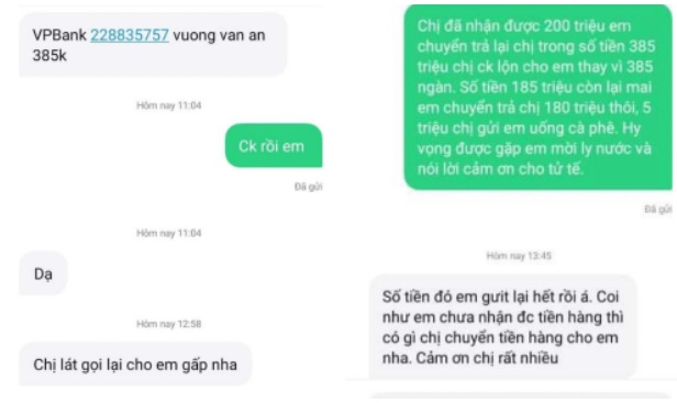 Chỉ trong 1 tiếng sau khi phát hiện vị khách chuyển tiền nhầm, shipper đã tìm cách trả lại đủ