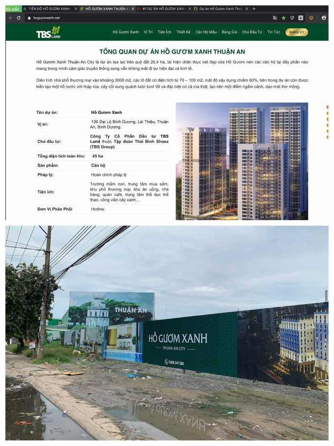 Các trang thông tin điện tử rầm rộ quảng cáo dự án “ma” mang tên Hồ Gươm Xanh Thuận An City.