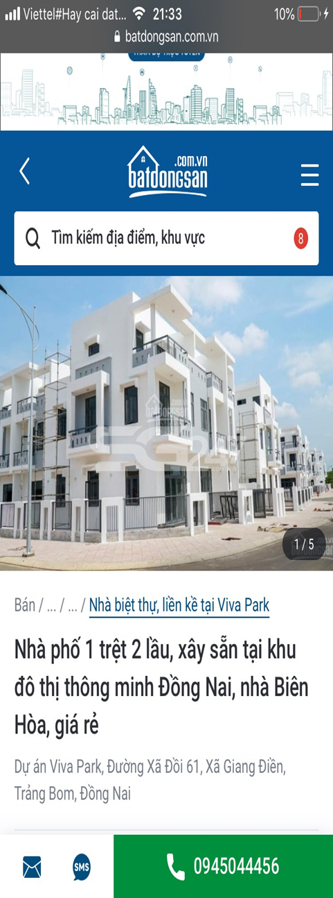Hình ảnh rao bán nhà phố thương mại trên các trang mạng