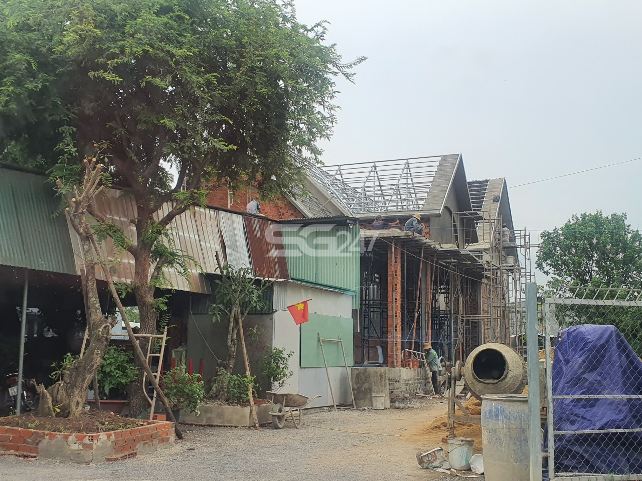 Hình ảnh căn nhà đang xây dựng tại thửa 34 tờ 20