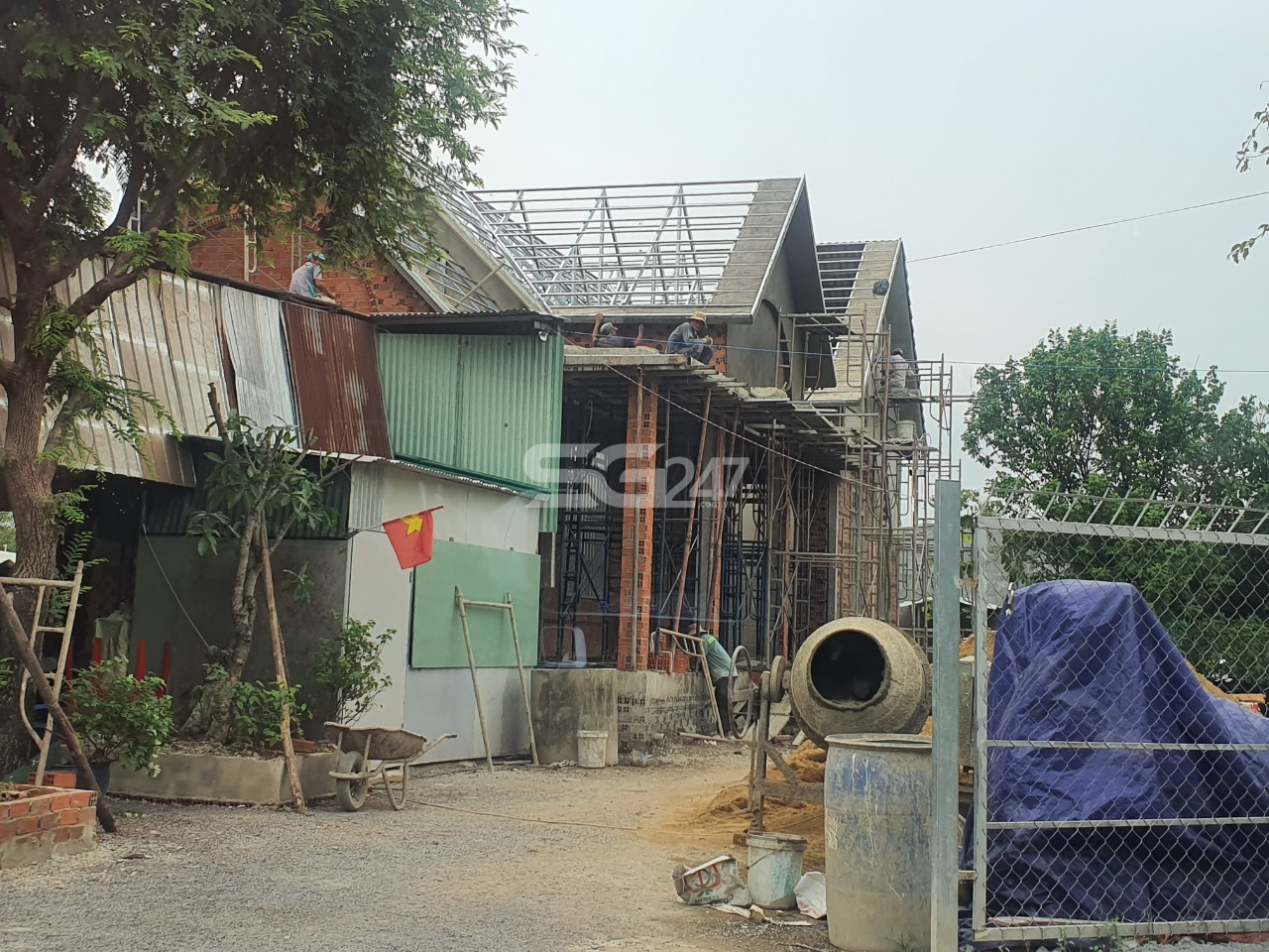Hình ảnh căn nhà đang xây dựng tại thửa 34 tờ 20