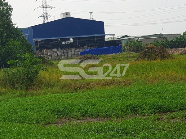 Theo ông K. người dân sống cạnh khu đất thì: “Nhà kho này không chỉ đang được xây dựng trên đất nông nghiệp mà hiện còn vướng quy hoạch trạm biến áp đường dây cao thế 220V, khoảng ½ diện tích