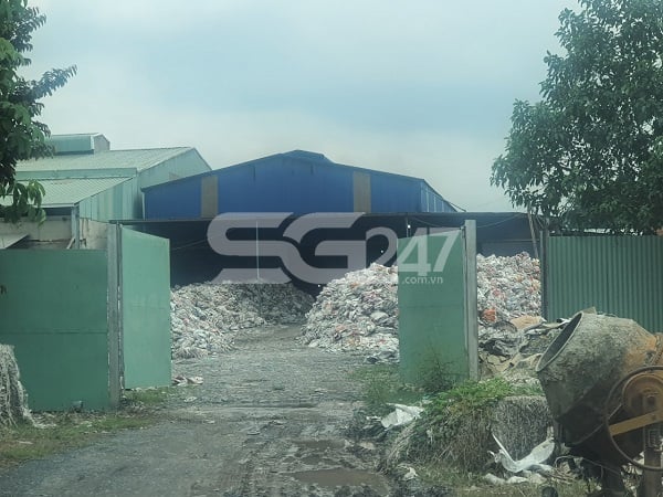 Nhà xưởng tái chế bao bì trên khu đất tại tờ bản đồ số 9 phường Phước Tân gồm các thửa: thửa số 7 diện tích 1.301m2 và thửa 8 diện tích 2.192m2 đất trồng lúa do ông Hoàng Thế Kỷ là chủ sử dụng, thửa số 6 diện tích 634m2 đất ở đô thị, đất trồng cây hàng năm do ông Nguyễn Đình Du và bà Trần Thị Ánh Nguyệt là chủ sử dụng (Hình ảnh ghi nhận ngày 12/10/2020)