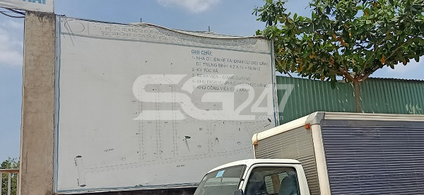 Biển báo công trình của dự án Khu tái định cư 4,8ha với nội dung: