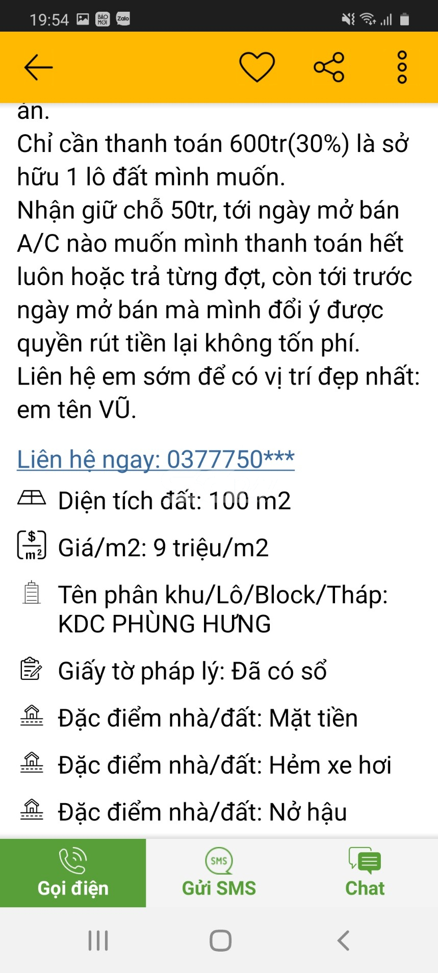 Hình ảnh thông tin nhận giữ chỗ trong dự án Star New City