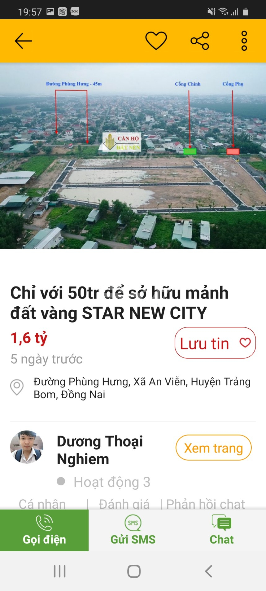 Hình ảnh một môi giới đất chào bán dự án Star New City