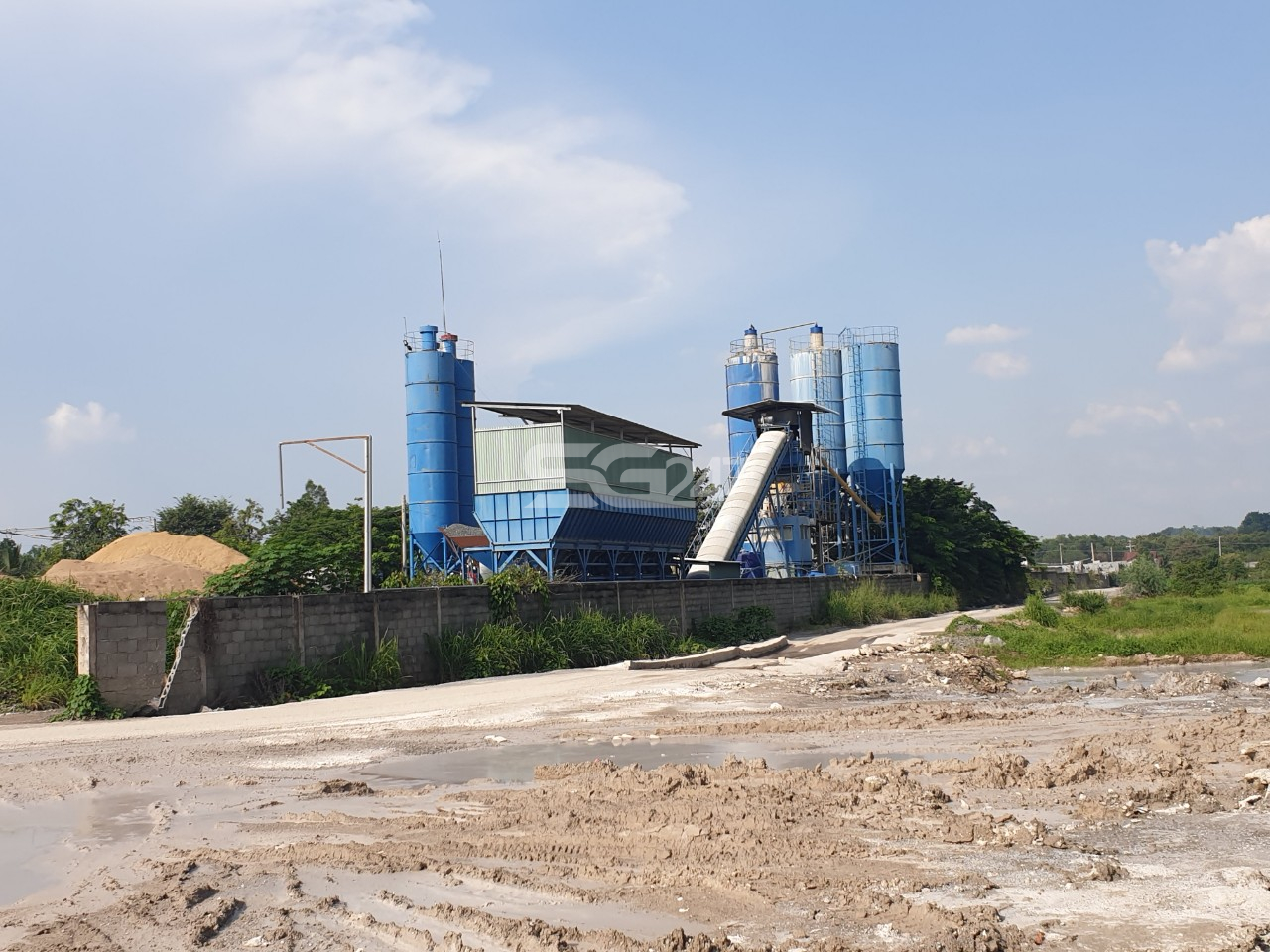 Trạm trộn bê tông của công ty Đại Lộc Phát được xây dựng ngay trên khu đất nông nghiệp tại ấp Tân Cang, phường Phước Tân, Biên Hòa Đồng Nai