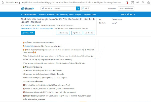 dự án chính thức nhận booking giai đoạn 1 phân khu Sunrise KĐT sinh thái ID Juction Long thành với 120 sản phẩm