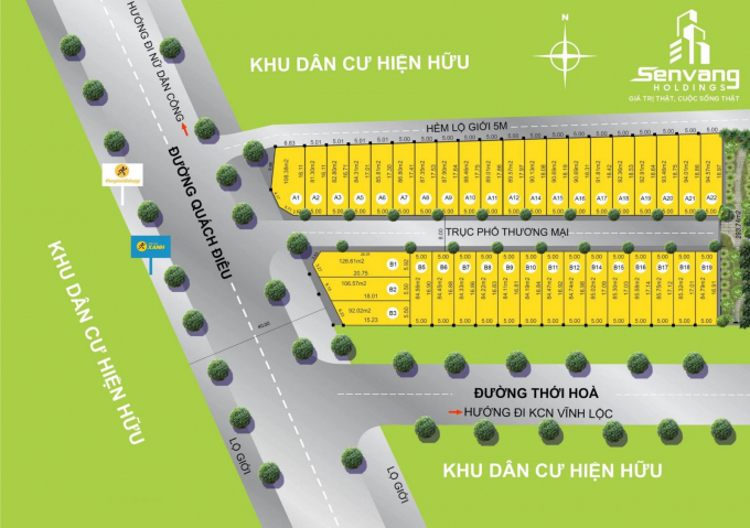 Sơ đồ phân lô quảng cáo khác hoàn toàn so với vị trí thực tế khu đất