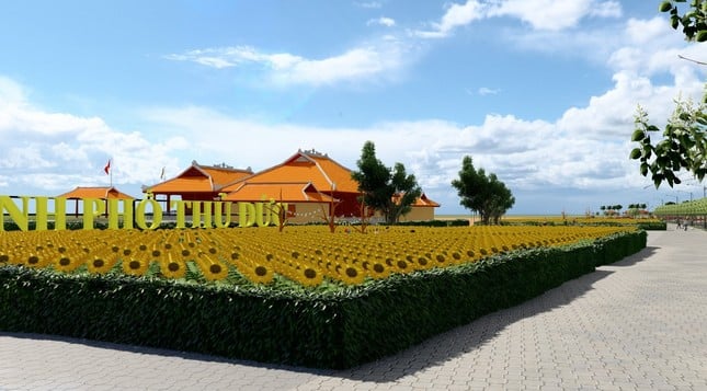 Phối cảnh vườn hoa hướng dương trong dịp Tết Dương lịch 2024 này.