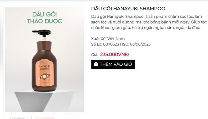 Sản phẩm được giới thiệu trên website: https://hanayuki.asia/ với giá 235.000đ